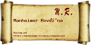 Manheimer Rovéna névjegykártya
